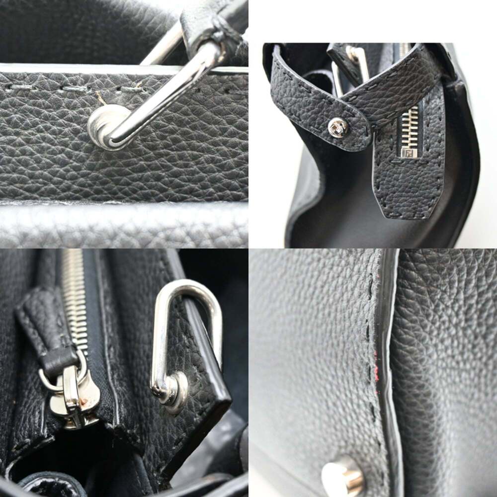 Fendi Peekaboo Selleria Women's/Men's 2-Way/3-Way Bag 7VA388 Leather Black - Picture 7 of 10